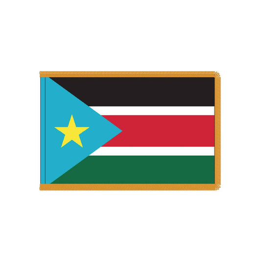 South Sudan Flag with Polesleeve & Fringe