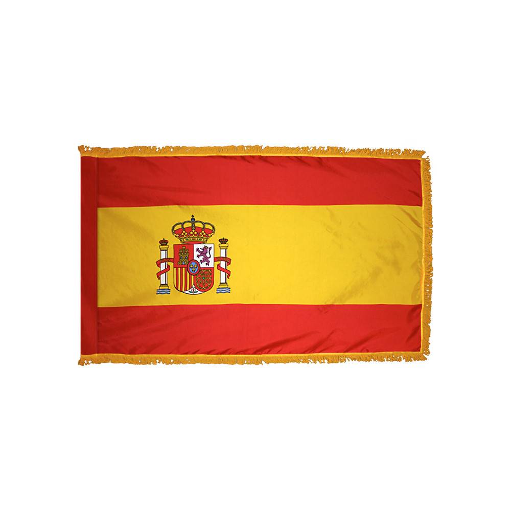 Spain Flag with Polesleeve & Fringe
