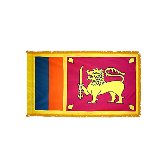 Sri Lanka Flag with Polesleeve & Fringe