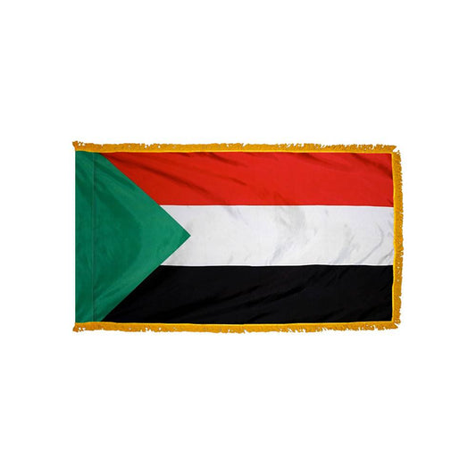 Sudan Flag with Polesleeve & Fringe