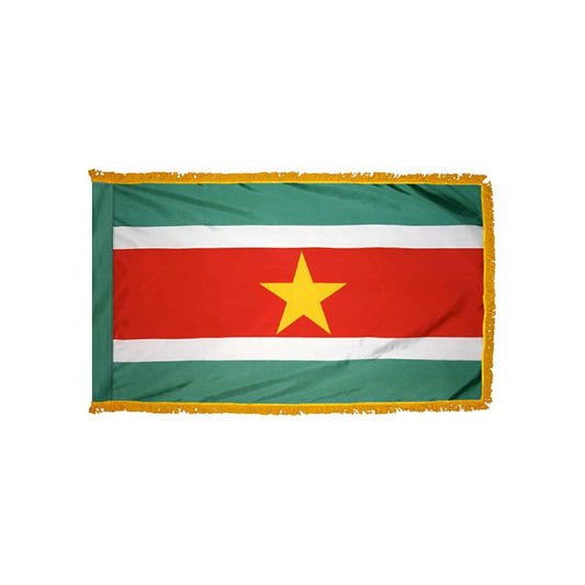 Suriname Flag with Polesleeve & Fringe