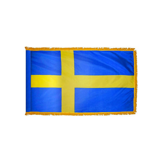 Sweden Flag with Polesleeve & Fringe
