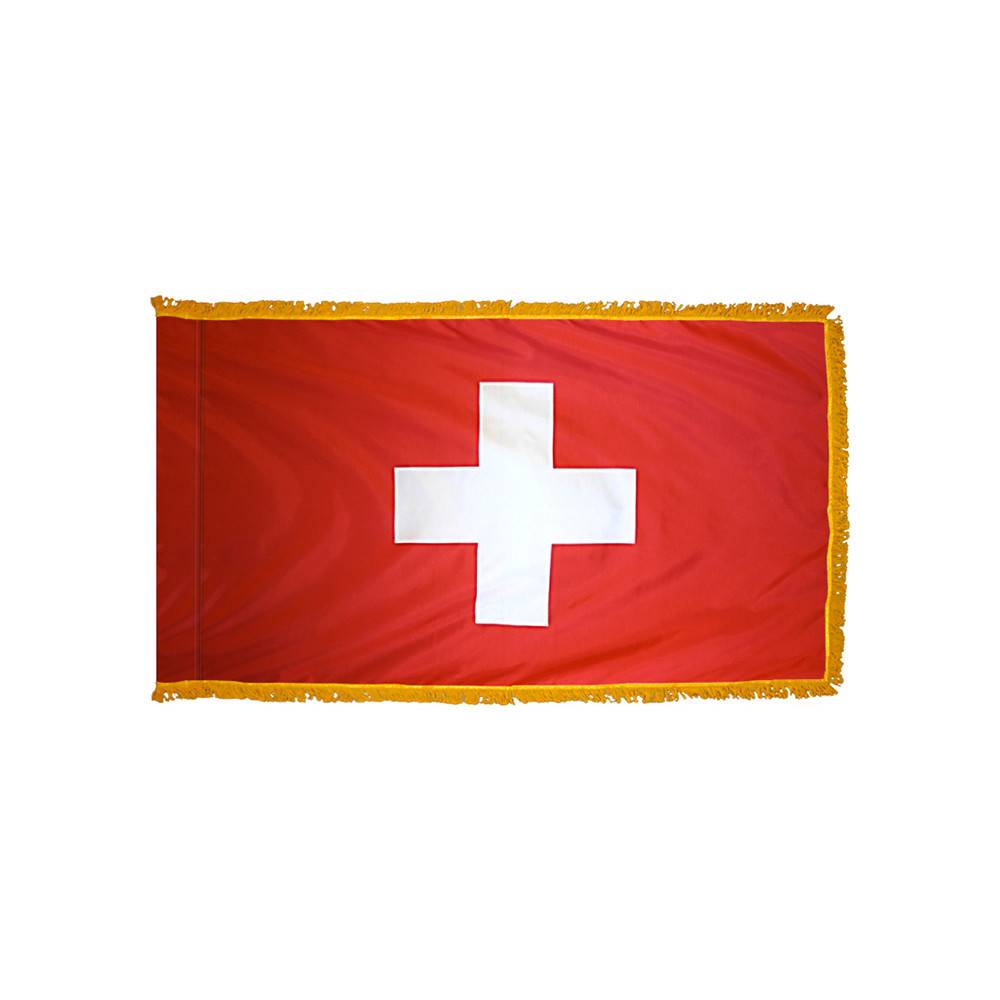 Switzerland Flag with Polesleeve & Fringe