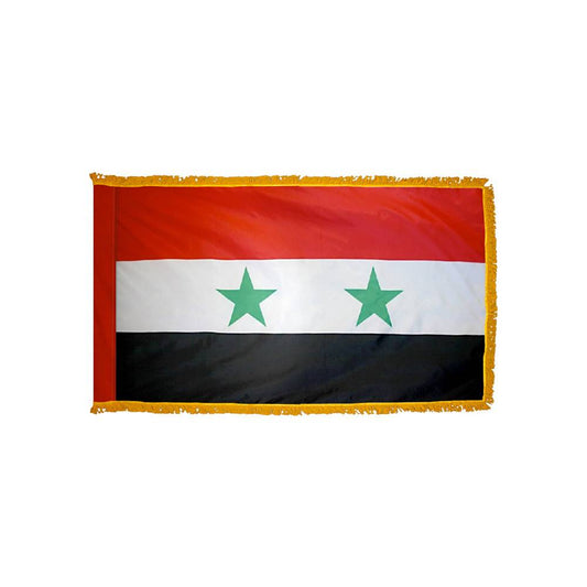 Syria Flag with Polesleeve & Fringe