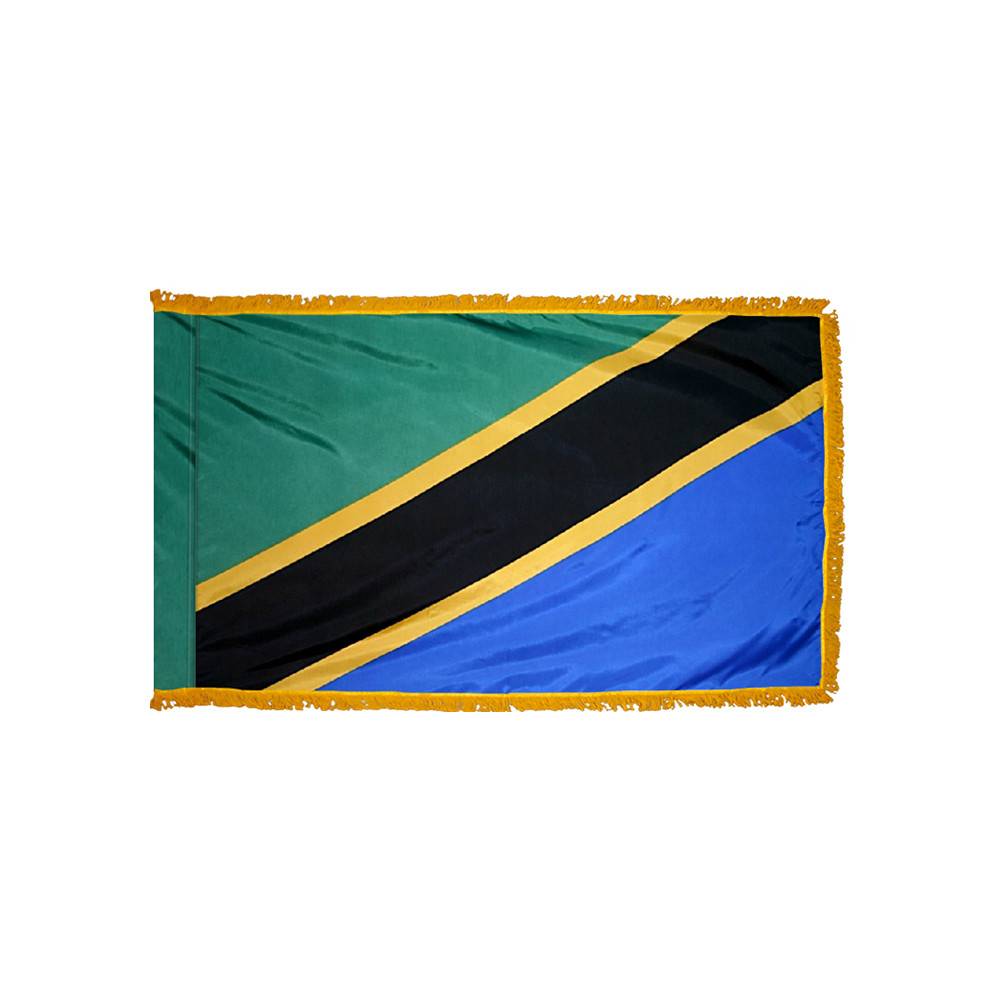 Tanzania Flag with Polesleeve & Fringe