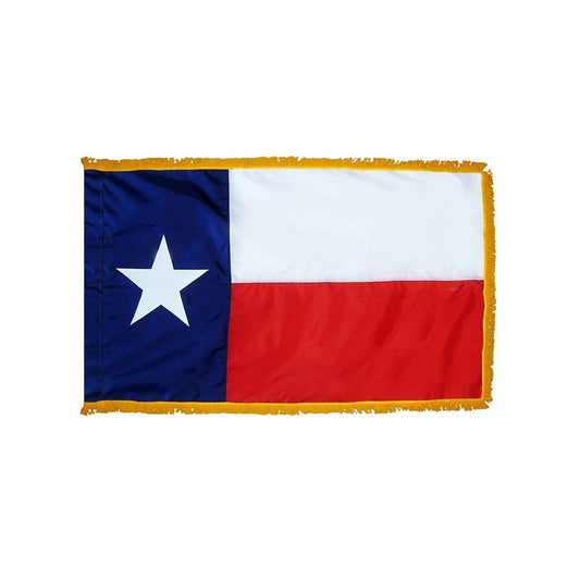 Texas Flag with Polesleeve & Fringe