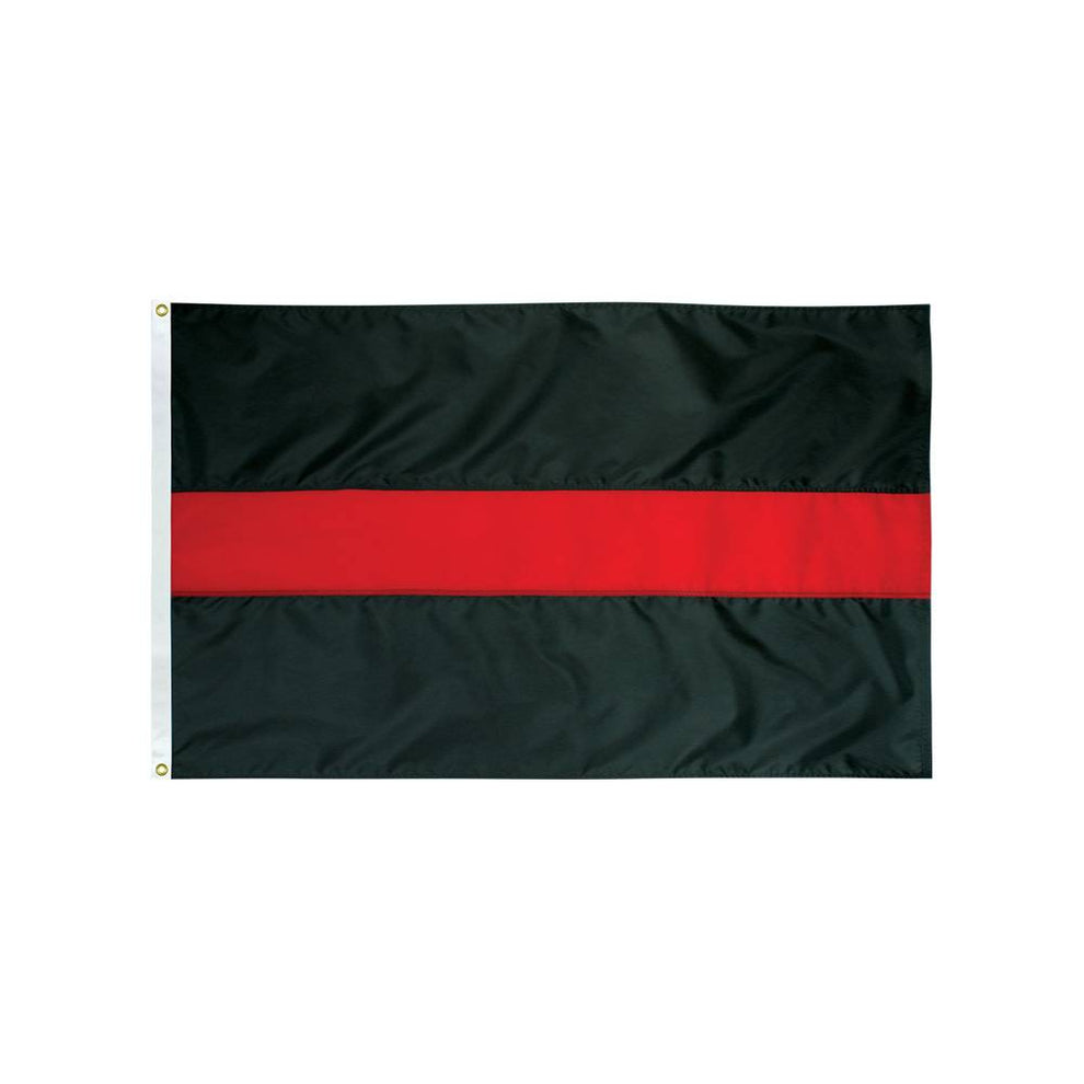 Thin Red Line Flag symbolizing firefighter support service and sacrifice