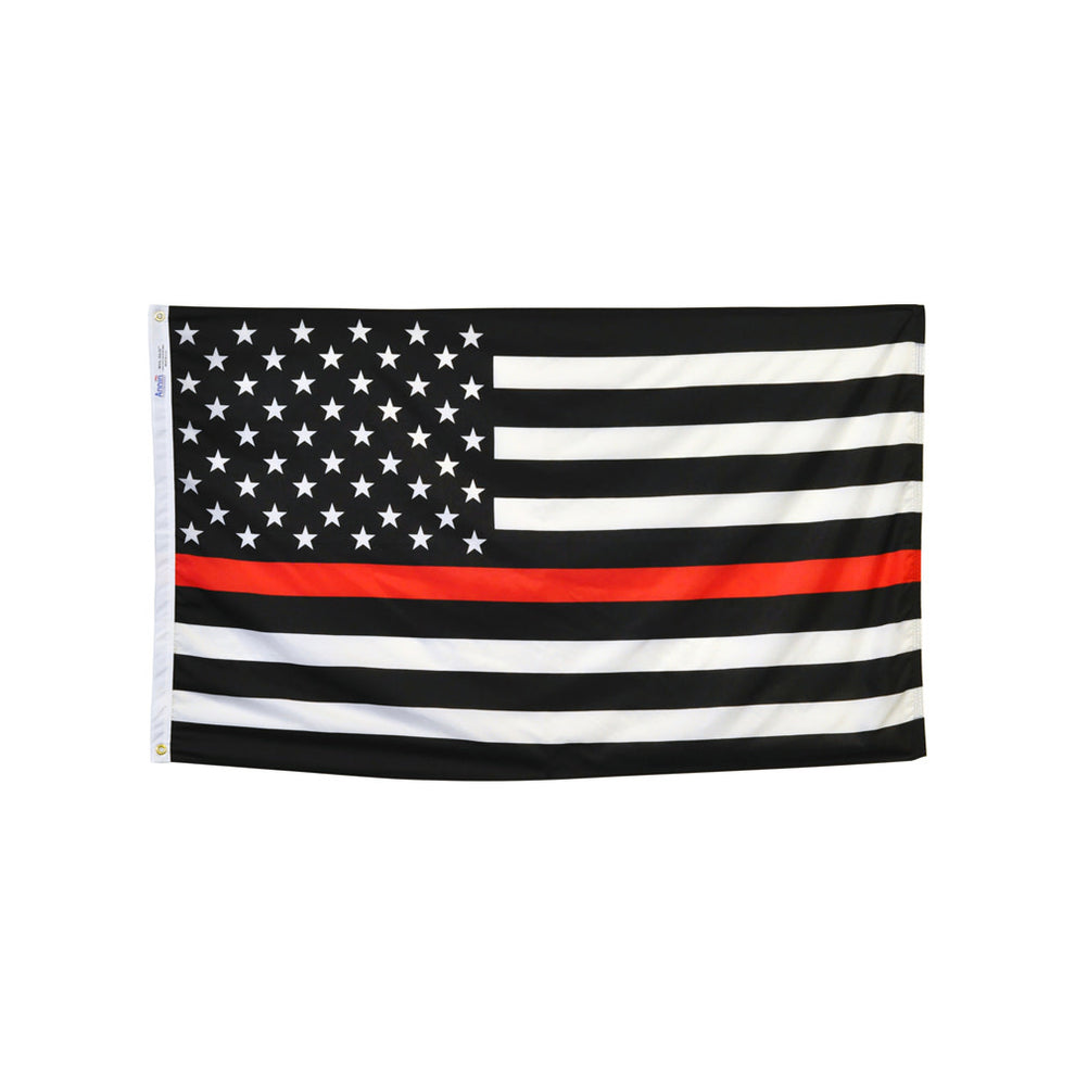 3x5 ft Thin Red Line American Flag honoring firefighter courage and remembrance