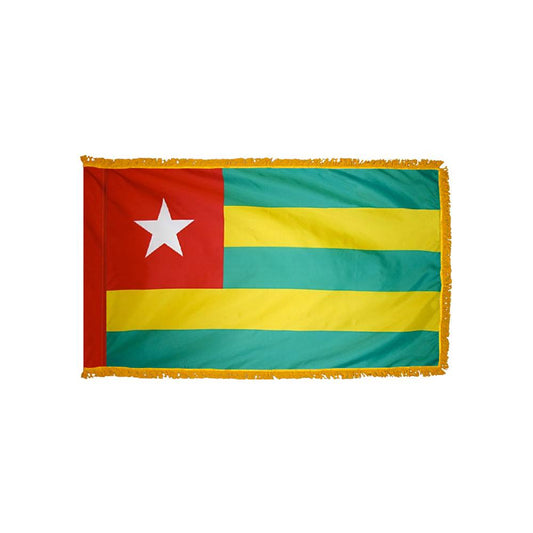 Togo Flag with Polesleeve & Fringe