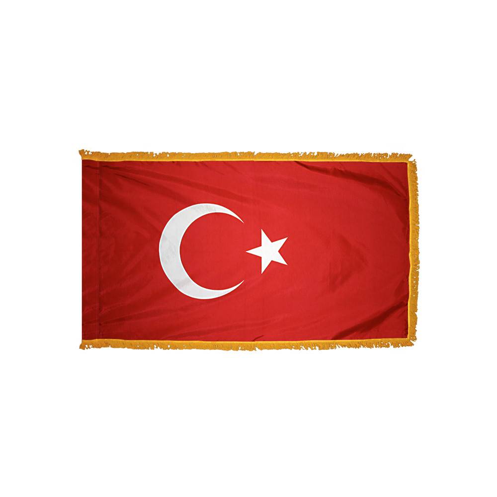 Turkey Flag with Polesleeve & Fringe