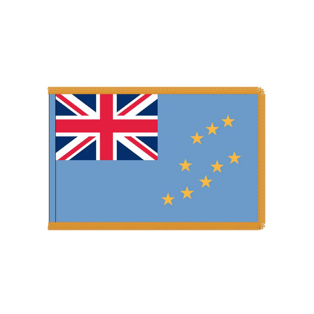 Tuvalu Flag with Polesleeve & Fringe