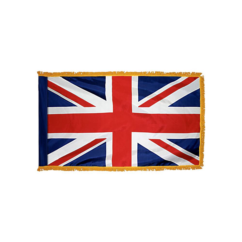 United Kingdom Flag with Polesleeve & Fringe