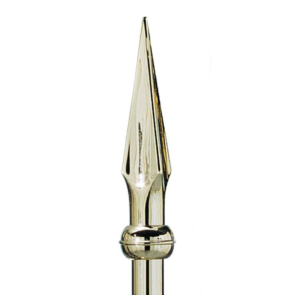 Universal Spear Gold flagpole topper for indoor parade and custom flag displays