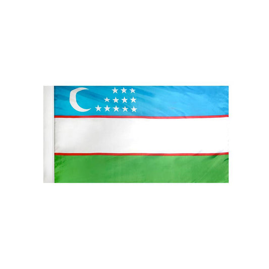 Uzbekistan Flag with Polesleeve