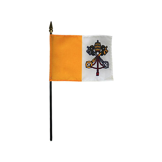 4x6 in. Vatican City Stick Flag