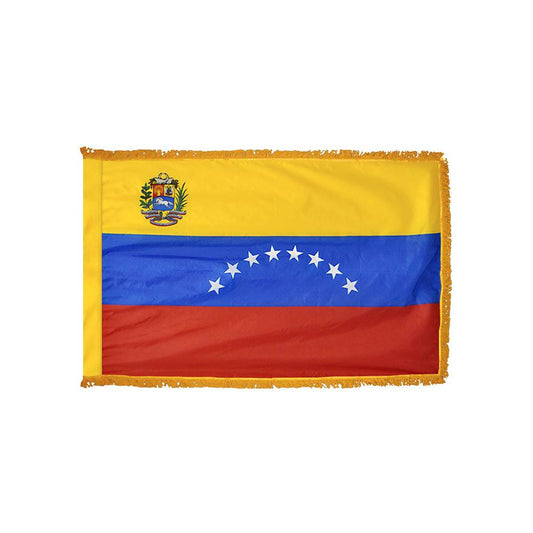 Venezuela Flag with Polesleeve & Fringe