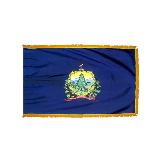 Vermont Flag with Polesleeve & Fringe