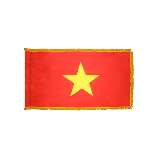 Vietnam Flag with Polesleeve & Fringe