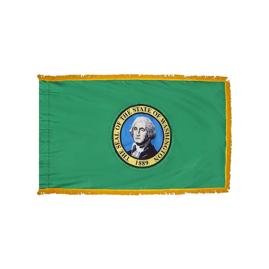 Washington Flag with Polesleeve & Fringe