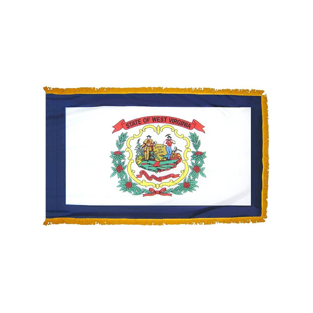 West Virginia Flag with Polesleeve & Fringe