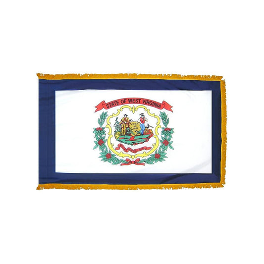 West Virginia Flag with Polesleeve & Fringe
