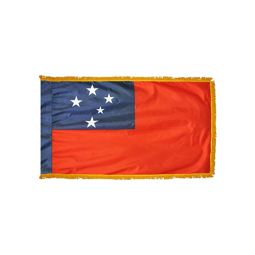 Western Samoa Flag with Polesleeve & Fringe
