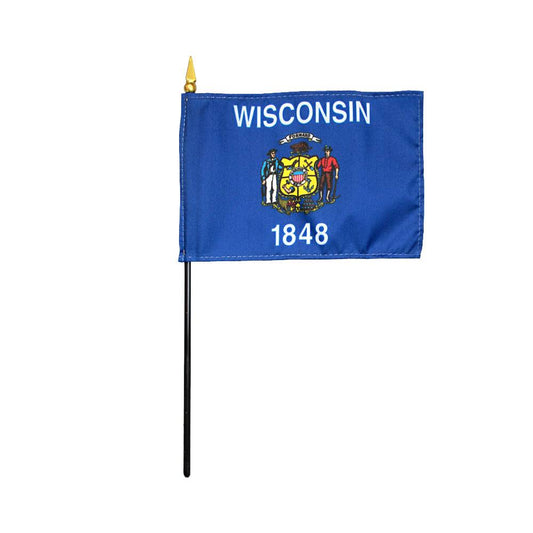 4x6 in. Wisconsin Stick Flag