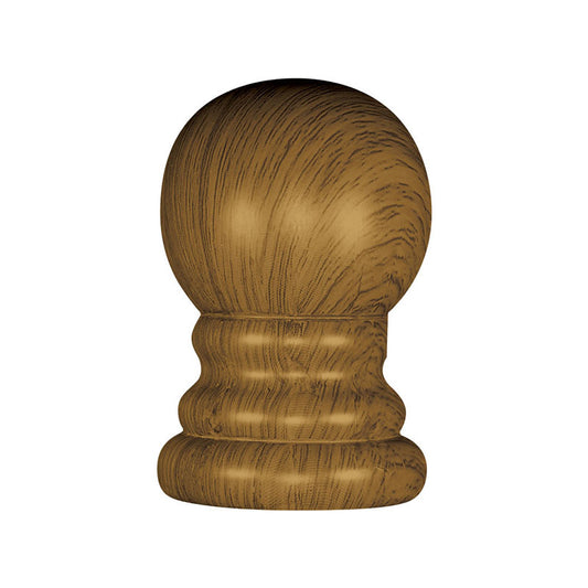 Wood Grain Ball Ornament 1 in Aluminum Spinning Flagpole