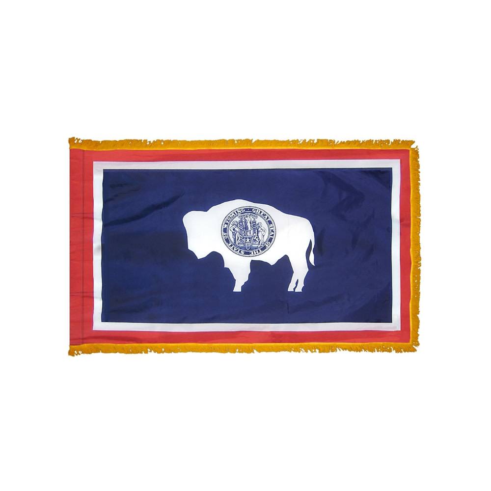 Wyoming Flag with Polesleeve & Fringe